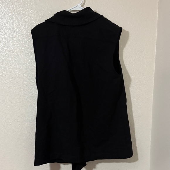 NWT Black Sleeveless moto style Vest with Silver Zippers made in USA L - Picture 6 of 10